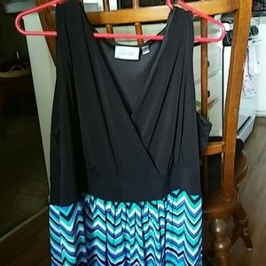 Avenue Chevron Print Maxi Dress- Plus Size